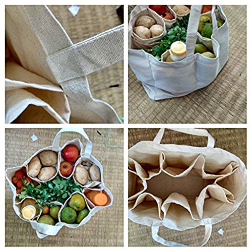atorakushon® Multi-Purpose Vegetables, Fruits Mesh Fridge Storage Washable, Vegetable Bag with 6 Compartment Shopping Bags. for Purchase Vegetables Pack of 2 - Image 4
