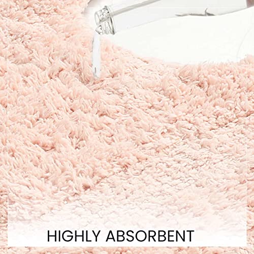 SASHAA WORLD Solid Anti-Skid Cotton Bathmat and Contour Set for Bathroom, Ultra Soft & Absorbent, Tufted Weave, Anti-Slip Latex Backing, Includes Contour & Rectangle Mat, 50X80cm, Peach - Image 5