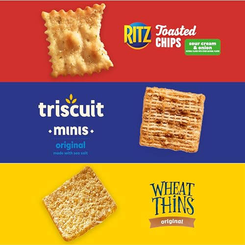 Nabisco Cracker Variety Pack, RITZ Toasted Chips, Wheat Thins Snacks Whole Grain Wheat Crackers and Triscuit Minis Whole Grain Wheat Vegan Crackers, 40 Snack Packs - Image 3