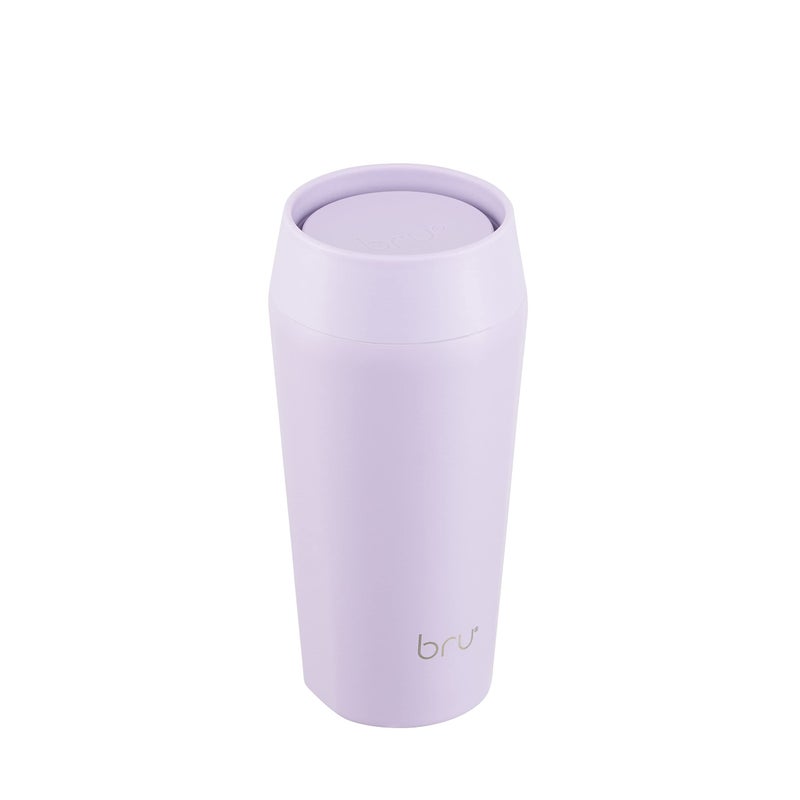 bru Travel  Insulated Coffee Cup Travel Mug for Hot Drinks Leakproof Ceramic Lined 340ml Purple Dream