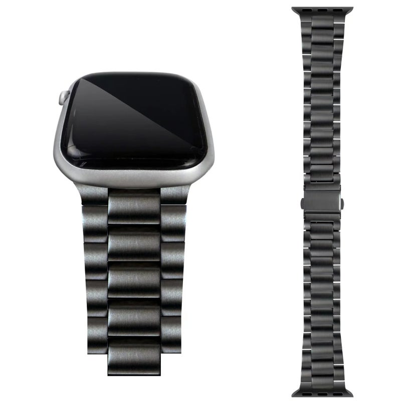 Bluejw Slim Stainless Steel Replacement Watch Strap for Apple Watch Series 7/6/5/4/3/SE – Compatible with 38mm 40mm 41mm 42mm 44mm 45mm Models, Luxury Metal Bracelet Band - Image 2