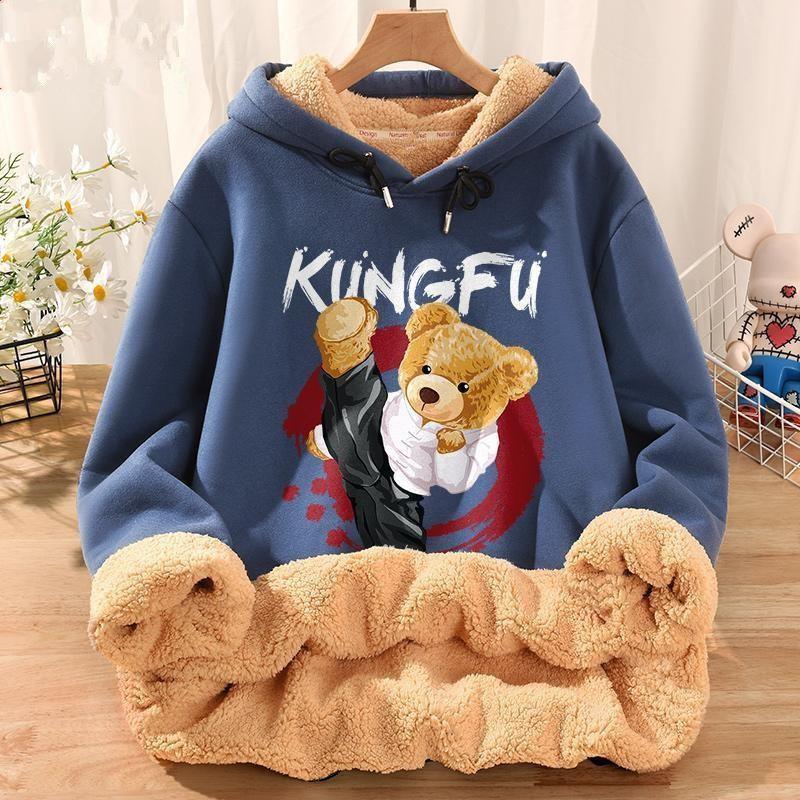 Winter Sweater Men'S Fleece-Lined Thickened National Fashion Loose Plus Size Oversize Fashion Brand Fat Men'S Lamb Velvet Clothes 12 - Image 1