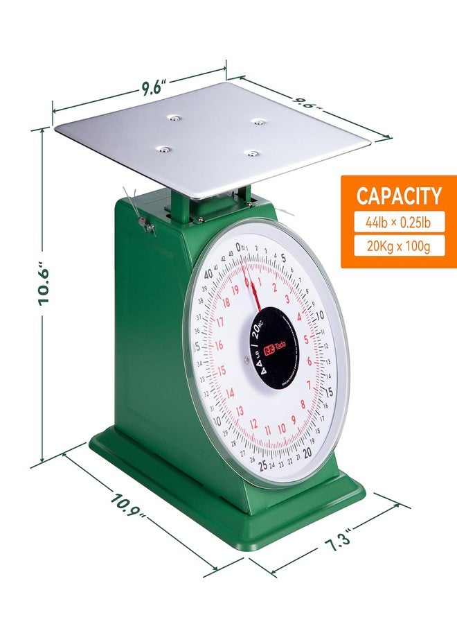 ta da Tada 44lb / 20kg Heavy Duty Portion-Control Mechanical Kitchen and Food Scale Industrial Dial Scale with Stainless Steel Platform - Image 4