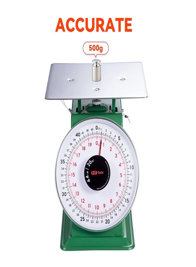 ta da Tada 44lb / 20kg Heavy Duty Portion-Control Mechanical Kitchen and Food Scale Industrial Dial Scale with Stainless Steel Platform - Image 2