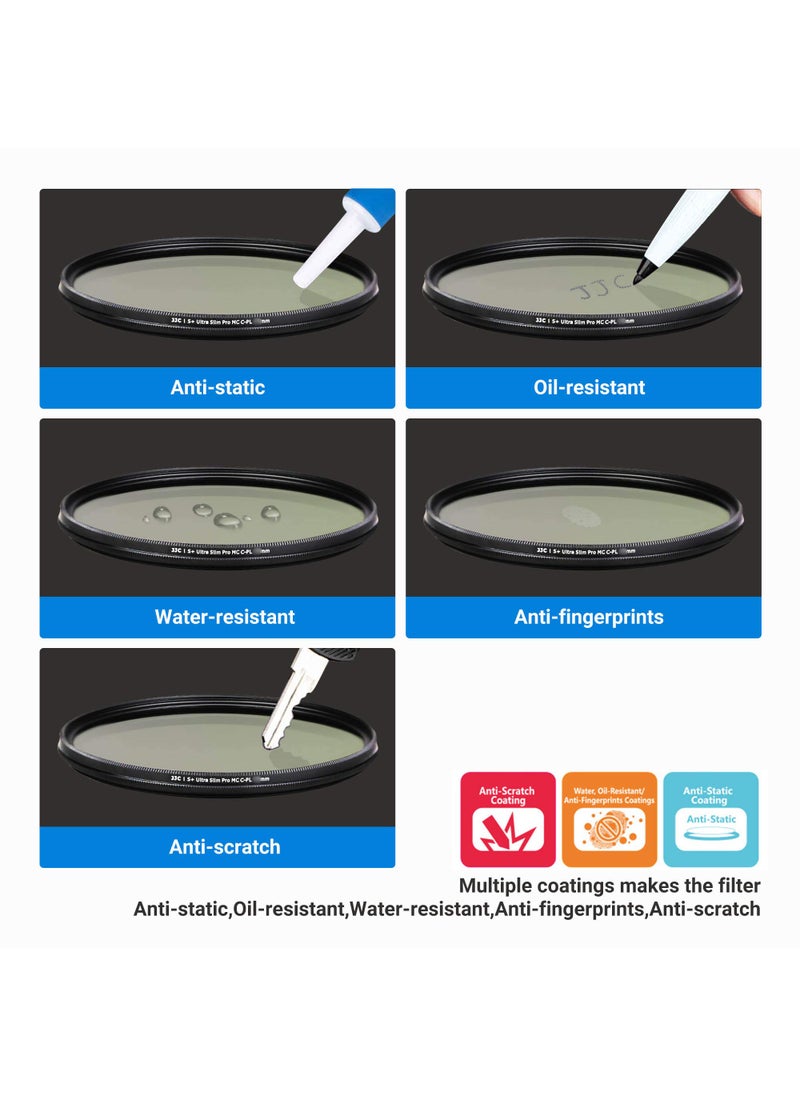 JJC JJC Professional 58mm Circular Polarizer Polarizing Filter HD 18-Layer CPL Filter for Canon EOS Rebel T7 T6 T8i T7i T6i T6s T5i SL3 SL2 90D 80D 70D with EF-S 18-55mm Kit Lens & Other 58mm Lenses  - Image 5