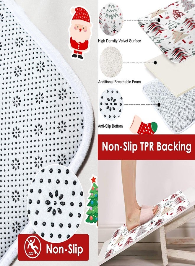 ArtSocket Christmas Trees Bathroom Set with Shower Curtain and Rugs Accessories, Forest Merry Christmas Shower Curtain, Winter Bathroom Decor 4 Pcs - Image 3