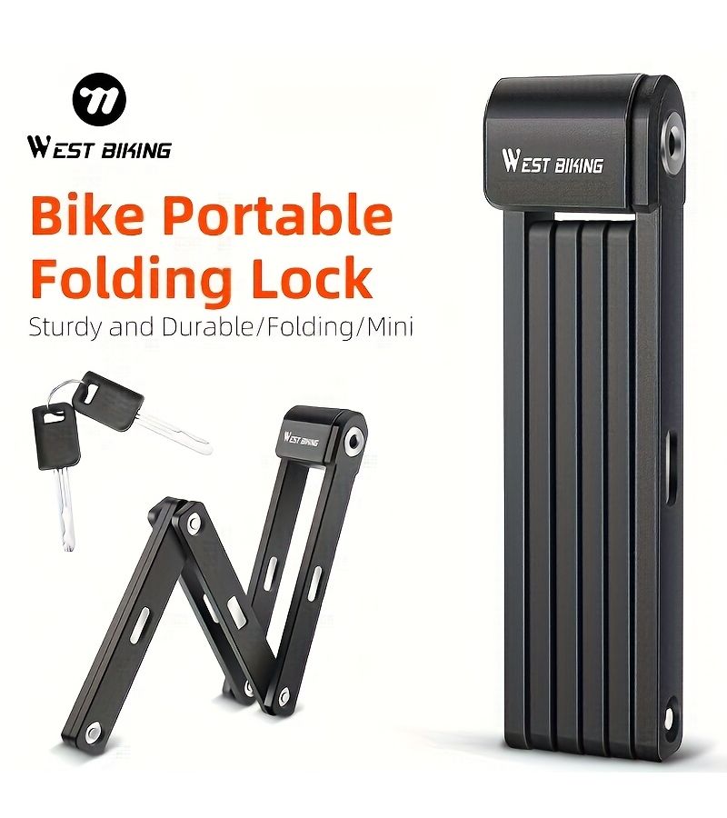 Bicycle Lock Black Folding Portable Anti Theft Safety for Road Bike Mountain MTB Scooter Ebike - Image 5