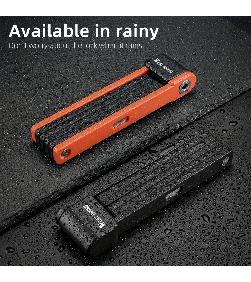 Bicycle Lock Black Folding Portable Anti Theft Safety for Road Bike Mountain MTB Scooter Ebike - Image 3