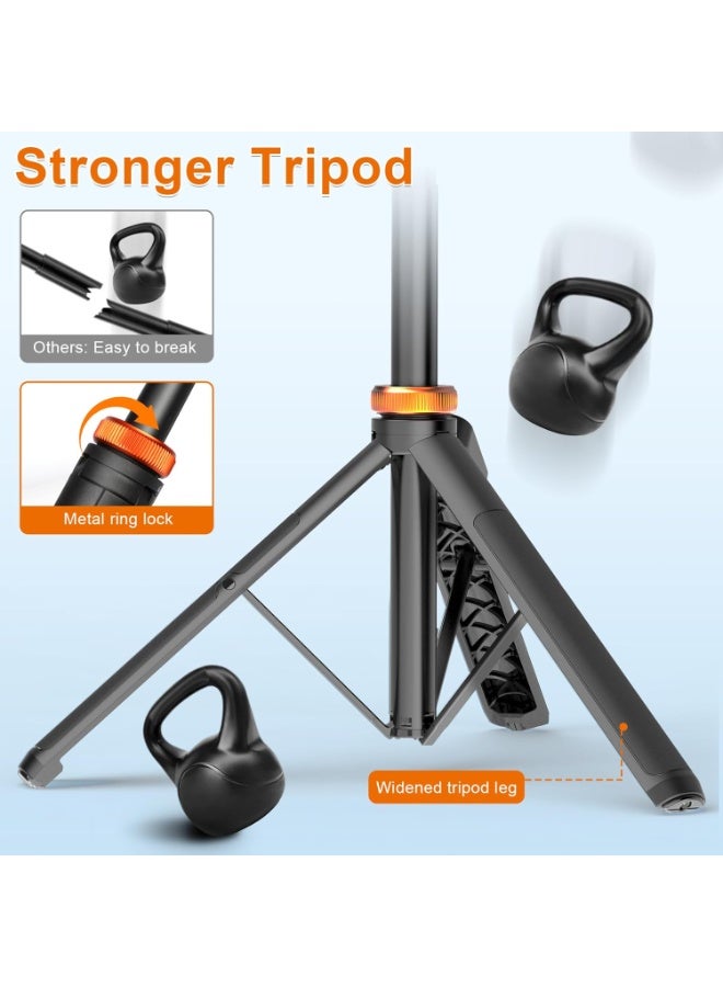 NUFECARG 157cm Phone Tripod, Extendable Tripod for iPhone/Mobile Phone, Selfie Stick with Remote, Mobile Photography Stand for Travel/Video Recording - Image 3