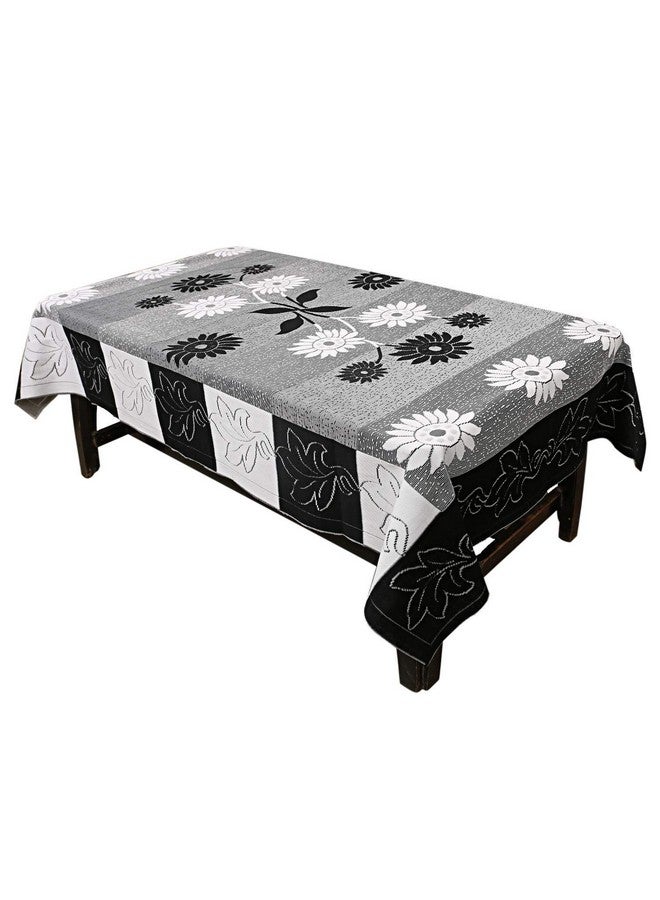 Kuber Industries Flower Cotton 7 Piece 5 Seater Sofa Cover with Center Table Cover (Black) - CTKTC22285 - Image 5