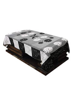 Kuber Industries Kuber Industries Flower Cotton 7 Piece 5 Seater Sofa Cover with Center Table Cover (Black) - CTKTC22285  - Image 3