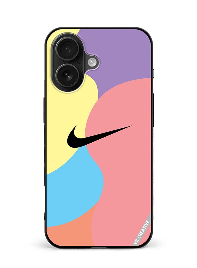 Protective Case Cover For Apple iPhone 16 Plus Nike Logo Colourful Design Multicolour