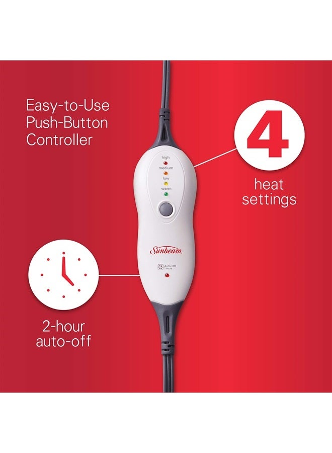 Sunbeam Heating Pad for Back, Neck, and Shoulder Pain Relief with Auto Shut Off, XXL Large 20 x 24", Teal - Image 5