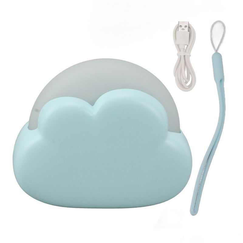 Cute Night Light: Blue ABS & PP Mini Lamp - Adjustable 2 Light Modes 2 Brightness Levels USB Rechargeable 1200mAh Battery Portable Night Light for Baby Room Decor Indoor Outdoor Use Gift Giving - Image 1