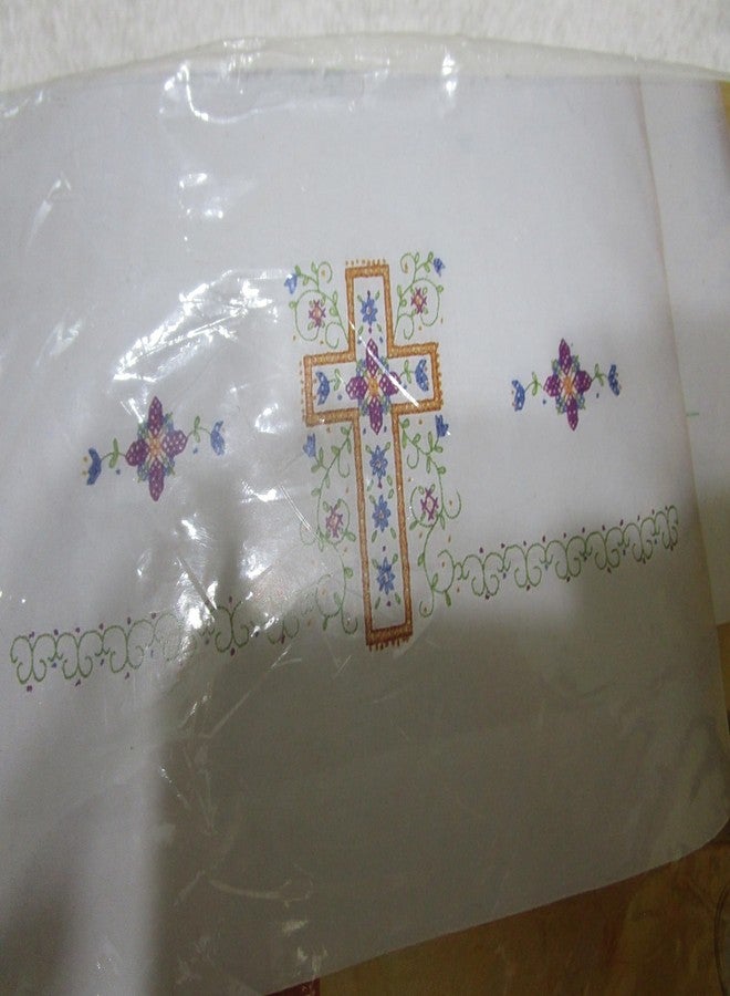 DesignWorks Ink Janlynn Religious Cross Pillowcase Pair Stamped Cross Stitch-20 X30 - Image 3