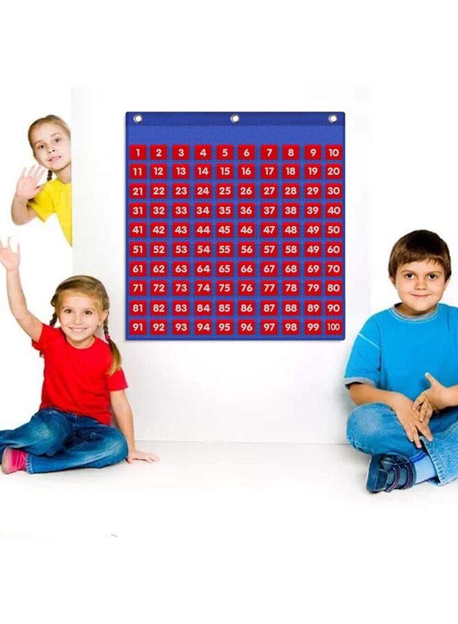 Hundreds Pocket Chart with 130 Number Cards, Number 1-100 Board Pocket Chart for Teacher Lessons in a Classroom or for Use at Home - Image 2