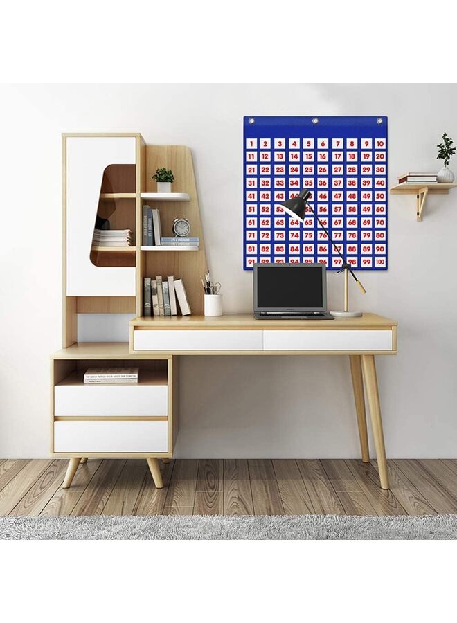 Hundreds Pocket Chart with 130 Number Cards, Number 1-100 Board Pocket Chart for Teacher Lessons in a Classroom or for Use at Home - Image 3