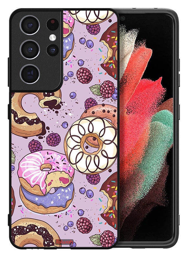 Tolwak Samsung Galaxy S21 Ultra 5G Protective Case Cover Donuts Art - Image 2