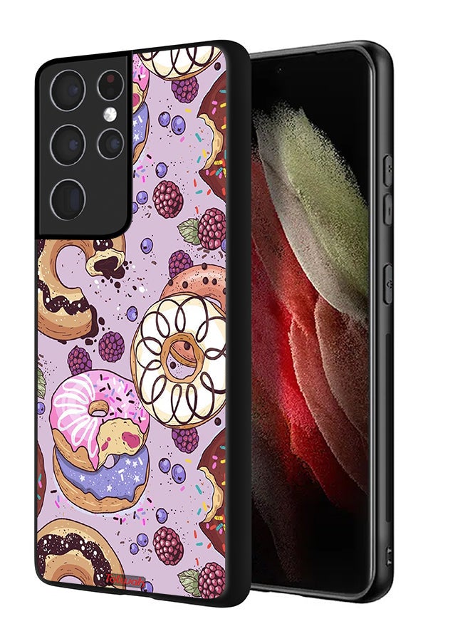 Tolwak Samsung Galaxy S21 Ultra 5G Protective Case Cover Donuts Art - Image 1