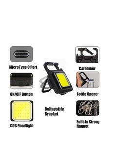 Emergency lighting flashlight with a power of 800 lumens, works with a medallion, a magnet opener, and a USB charger.