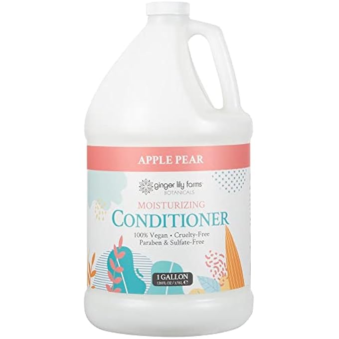ginger lily farms BOTANICALS MOISTURIZING CONDITIONER FOR DRY HAIR, 100% VEGAN & CRUELTY-FREE, APPLE PEAR SCENT, 1 GALLON REFILL (128 FL OZ) - Image 1
