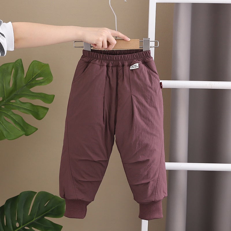 Children'S Fleece-Lined Pants Winter Men'S And Women'S Charge Pants Casual Pants Children'S And Children'S Baby'S Thickened Warm Pants Winter Wear - Image 4