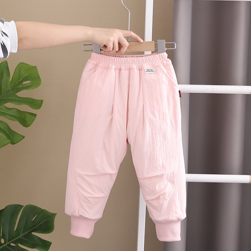 Children'S Fleece-Lined Pants Winter Men'S And Women'S Charge Pants Casual Pants Children'S And Children'S Baby'S Thickened Warm Pants Winter Wear - Image 3