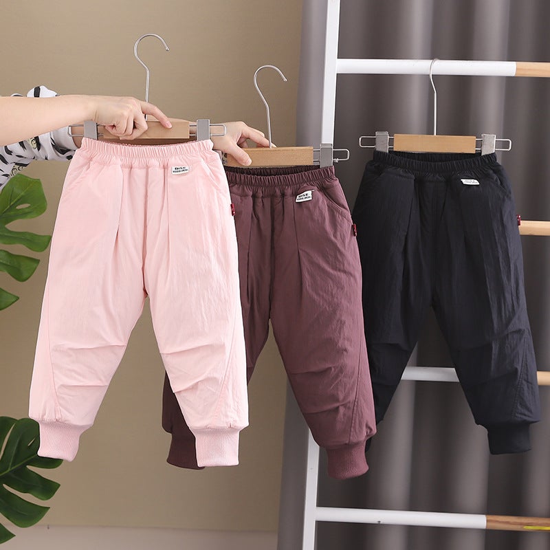 Children'S Fleece-Lined Pants Winter Men'S And Women'S Charge Pants Casual Pants Children'S And Children'S Baby'S Thickened Warm Pants Winter Wear - Image 2