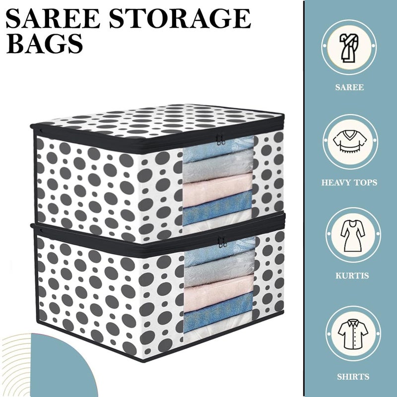 SHAPING FABRIC Non-Woven Garment Cover with Transparent Window & Double Metal Zipper - Pack of 2 for Dustproof Storage of Sarees, Suits, Jackets, and Shirts - Image 2
