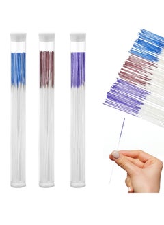 Moza 180 PCS Ear Hole Ear Care Kit Disposable Earrings Hole Cleaner Ear Piercing Care Cleaning Tool Ear Hole Cleaning Line Ear Piercing Cleaning Floss for Girls Women Men (Brown, Purple, Royal Blue)  - Image 1