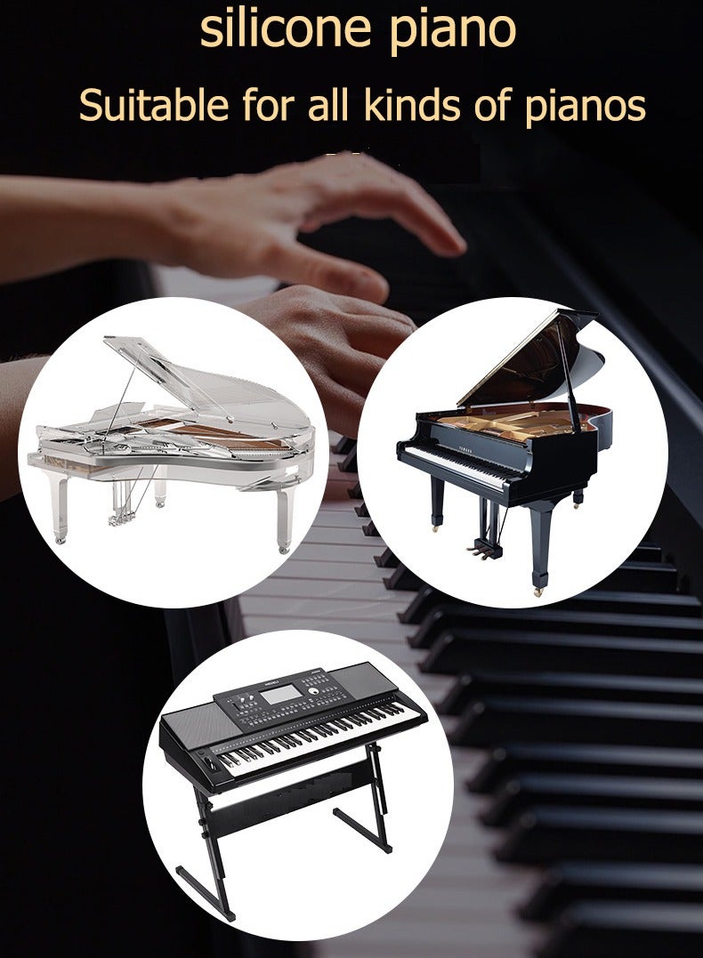 Generic Removable Piano Key Stickers Note Labels for 88 Keys Full Size Silicone Reusable Piano Keyboard Stickers for Beginners (Multi-Color)  - Image 2