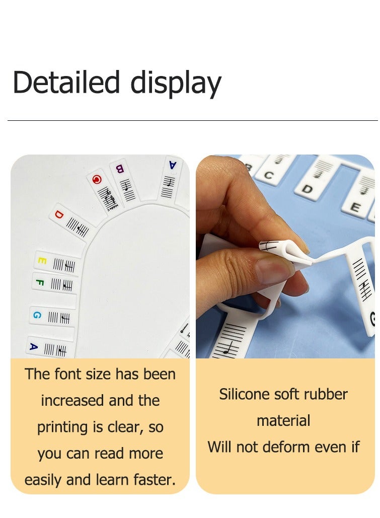 Generic Removable Piano Key Stickers Note Labels for 88 Keys Full Size Silicone Reusable Piano Keyboard Stickers for Beginners (Multi-Color)  - Image 3