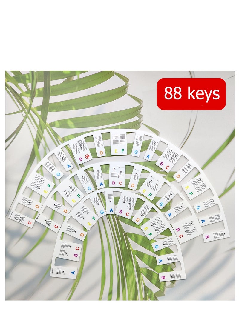 Generic Removable Piano Key Stickers Note Labels for 88 Keys Full Size Silicone Reusable Piano Keyboard Stickers for Beginners (Multi-Color)  - Image 4