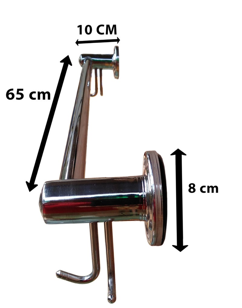 LAKSHAY Stainless Steel Hook Towel Rod - 60 CMS - 12 PICS Sets - Image 2