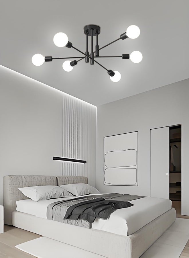 Modern minimalist living room ceiling lamp, dining room American iron art light, luxurious and elegant study, bedroom lamp, creative chandelier - Image 1