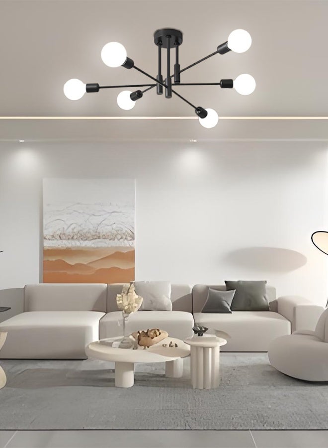 Modern minimalist living room ceiling lamp, dining room American iron art light, luxurious and elegant study, bedroom lamp, creative chandelier - Image 2