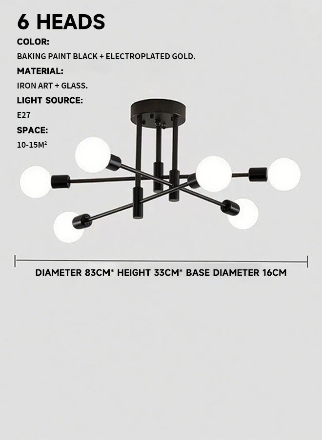 Modern minimalist living room ceiling lamp, dining room American iron art light, luxurious and elegant study, bedroom lamp, creative chandelier - Image 4