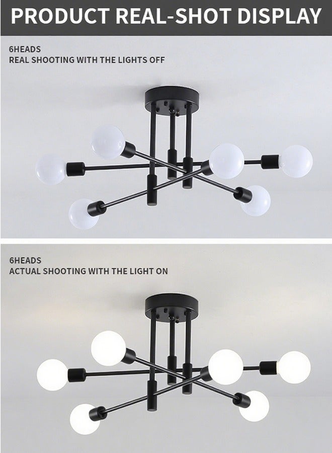 Modern minimalist living room ceiling lamp, dining room American iron art light, luxurious and elegant study, bedroom lamp, creative chandelier - Image 5