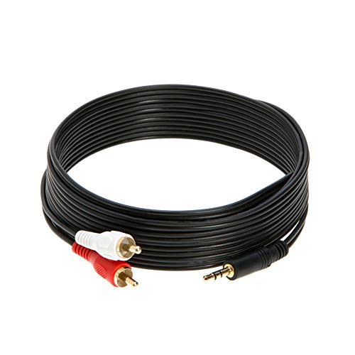 WireZee 3.5mm Male Audio to 2 RCA Stereo Cable 6ft, 10ft, 12ft, 15ft, 25FT (12FT) - Image 4
