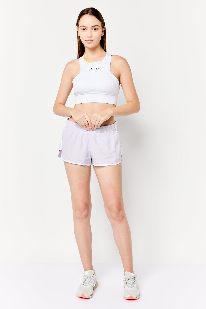 Adidas X Parley Women Brand Logo Padded Sports Bra, White - Image 4