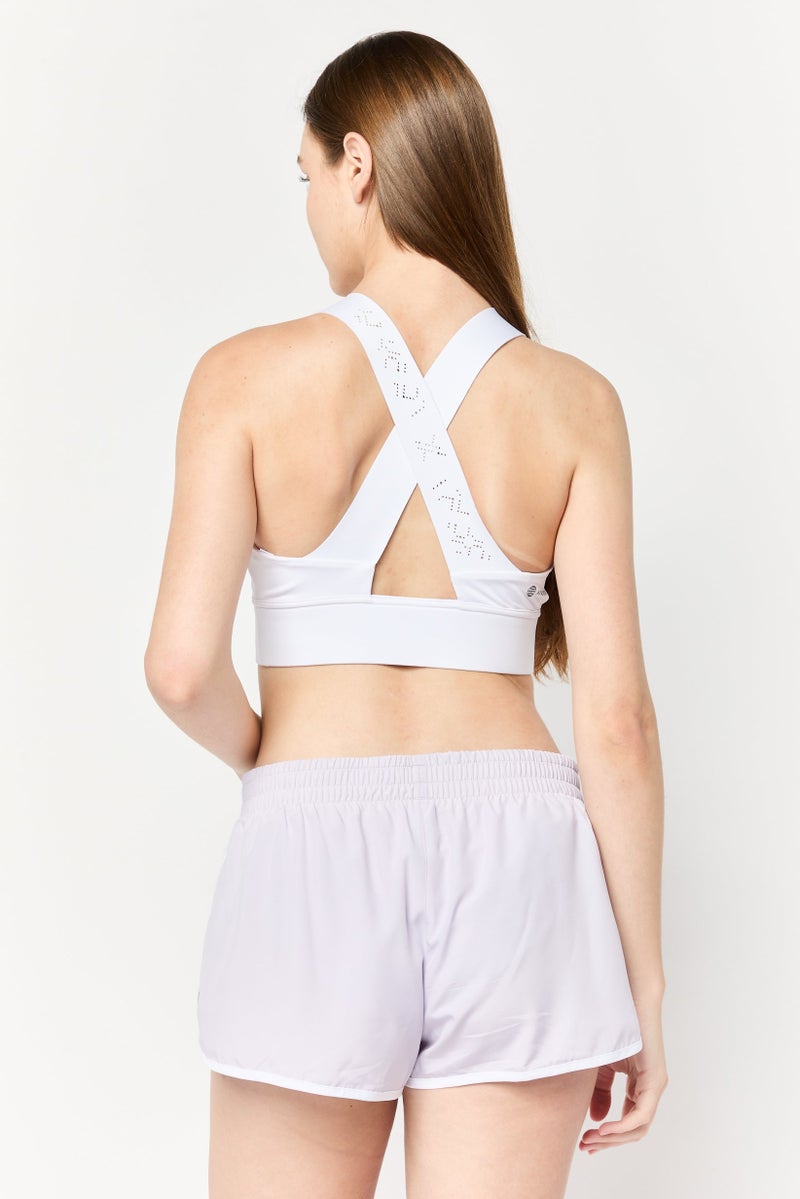 Adidas X Parley Women Brand Logo Padded Sports Bra, White - Image 2