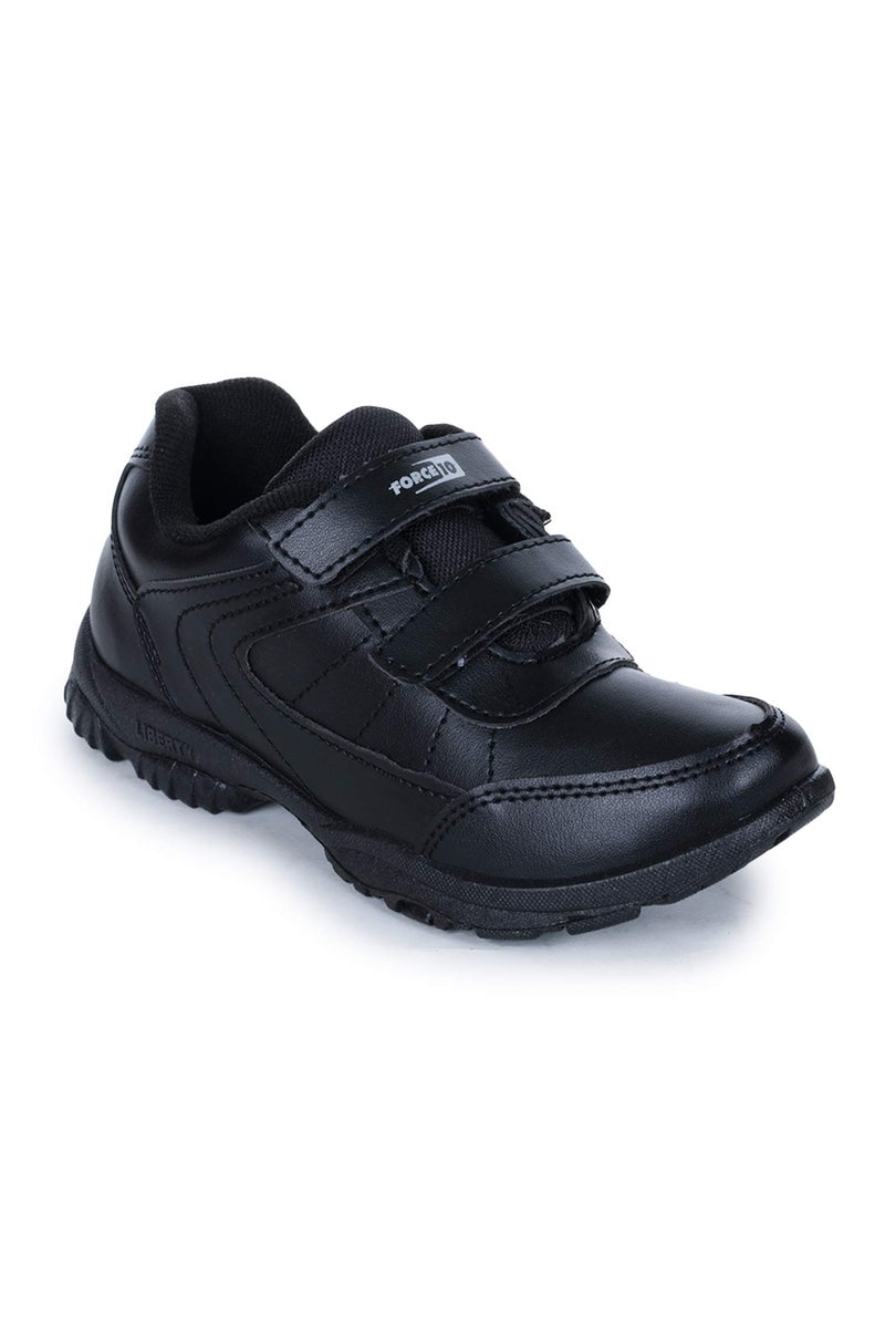 Liberty Force10 SCHZONE-DV Kids School Shoes with PU Upper | PVC Sole | Comfortable & Lightweight| Padded Foam Insole | Stylish & Modern | Quick-Wear Velcro Closure (5 UK - Black) - Image 2