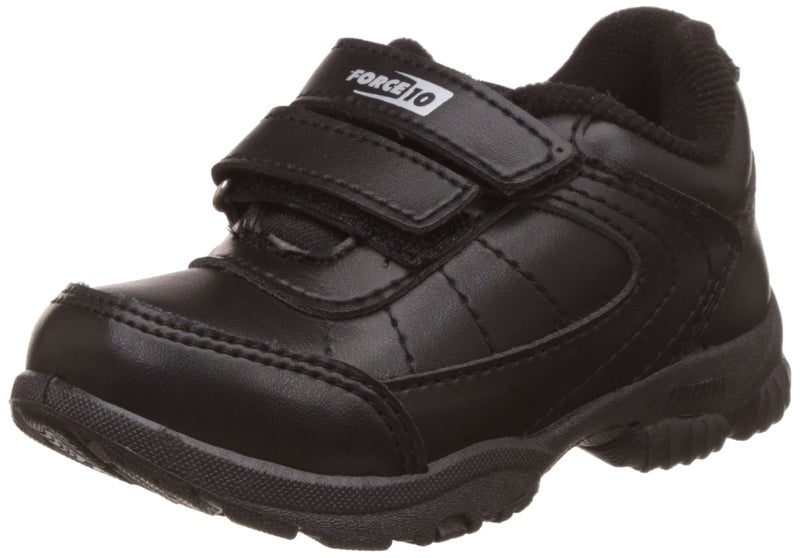 Liberty Force10 SCHZONE-DV Kids School Shoes with PU Upper | PVC Sole | Comfortable & Lightweight| Padded Foam Insole | Stylish & Modern | Quick-Wear Velcro Closure (5 UK - Black) - Image 1