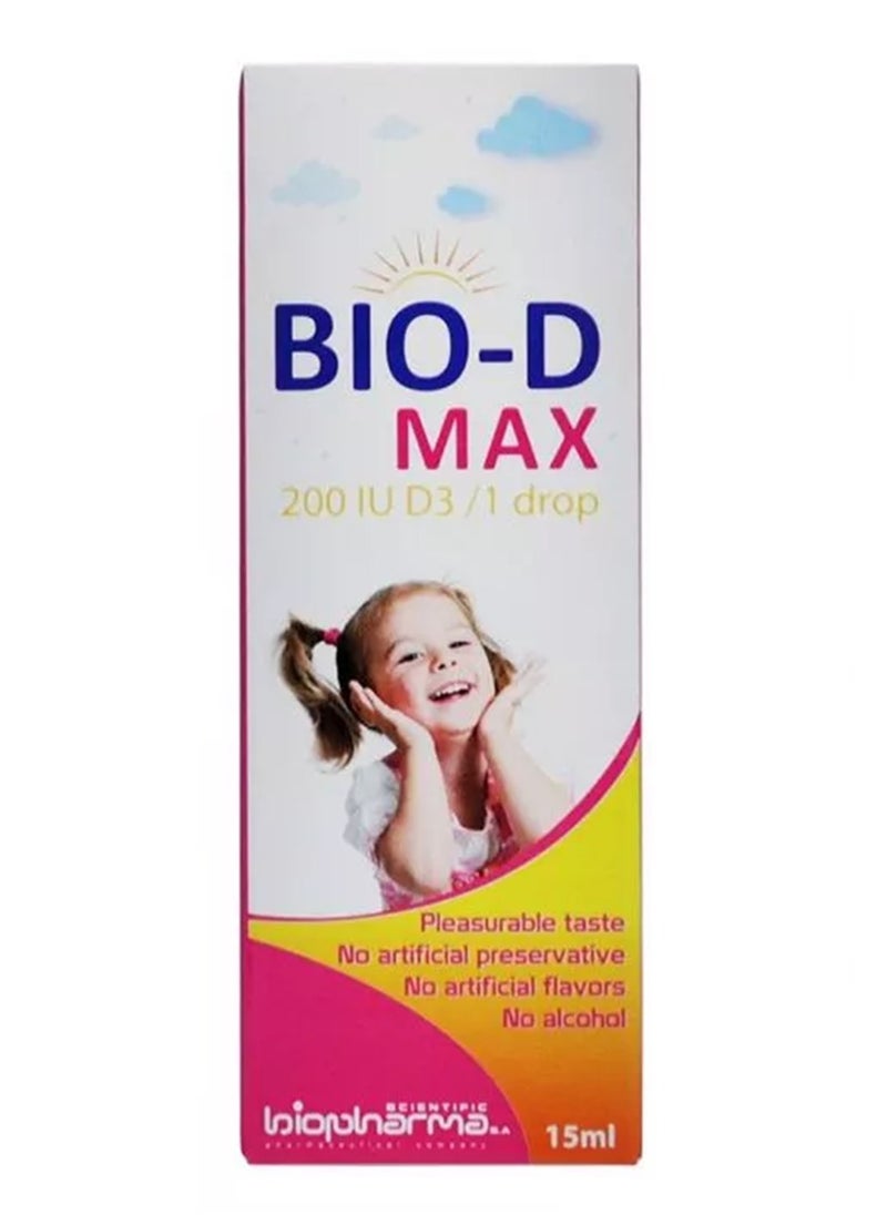 Biopharma SA Bio-D Max 200Iu D3 1 Drop, 15Ml  - Image 1