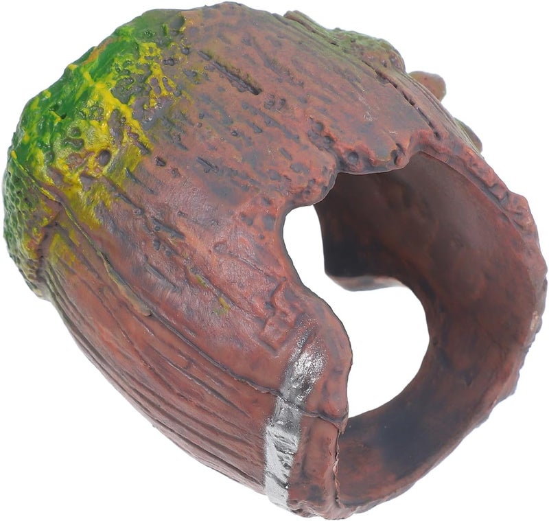 Artibetter Small Animal Hideout Cave and Reptile Spider Shelter Aquarium Decor Abs Broken Barrel Habitat for Lizards Shrimps and Small Pets - Image 1
