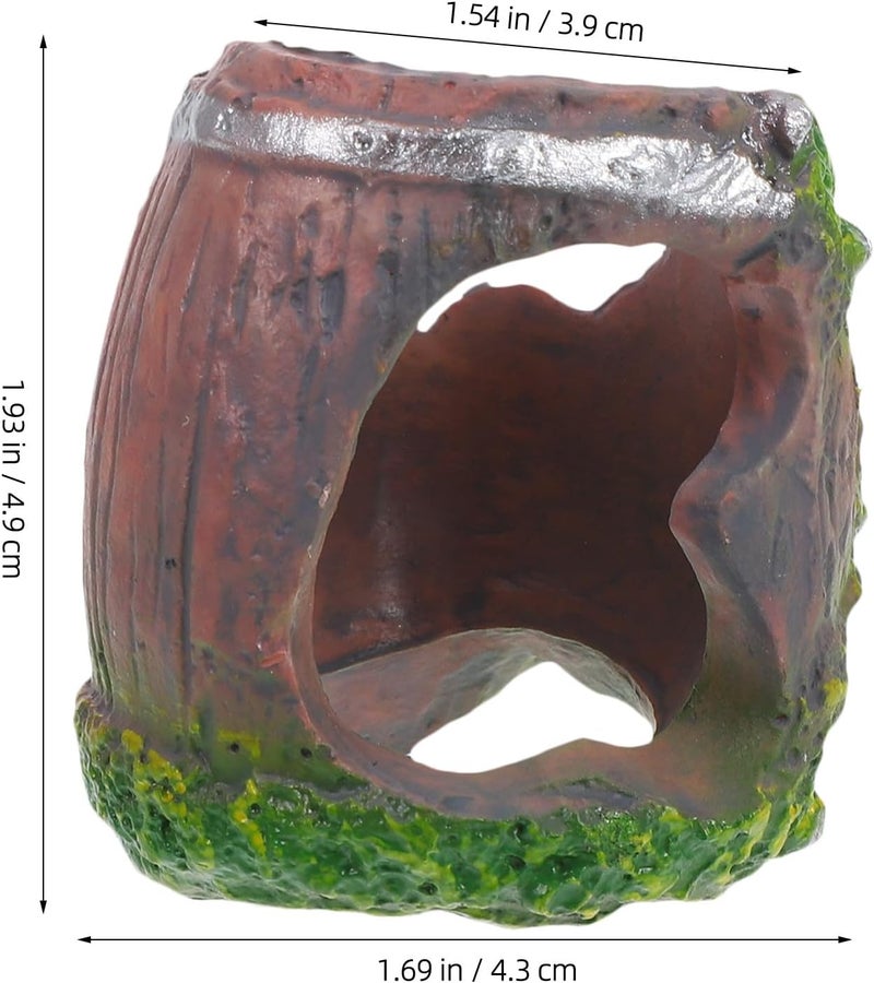 Artibetter Small Animal Hideout Cave and Reptile Spider Shelter Aquarium Decor Abs Broken Barrel Habitat for Lizards Shrimps and Small Pets - Image 2