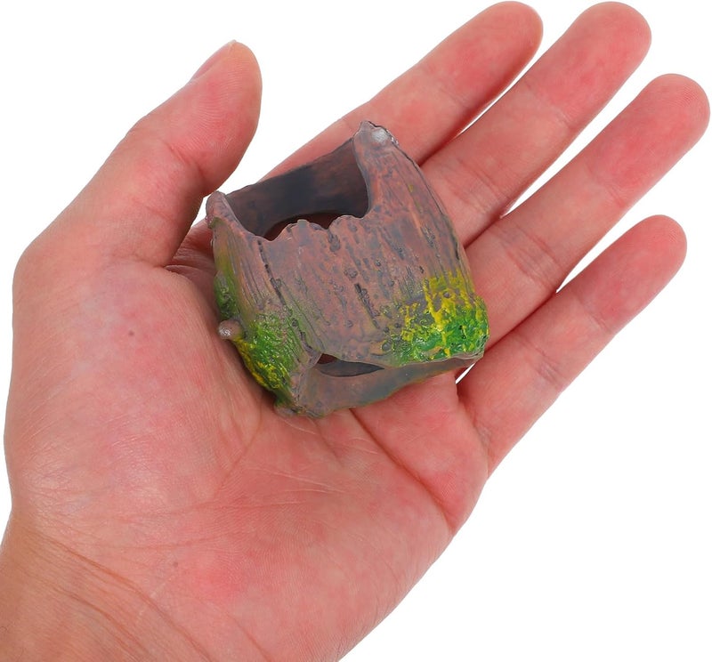 Artibetter Small Animal Hideout Cave and Reptile Spider Shelter Aquarium Decor Abs Broken Barrel Habitat for Lizards Shrimps and Small Pets - Image 3