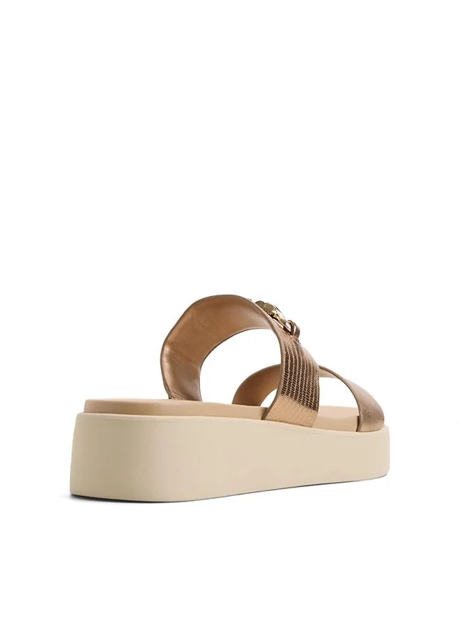 Aldo  Halamaever Ladies Gold Beach Sandals for Women | Best Price UAE