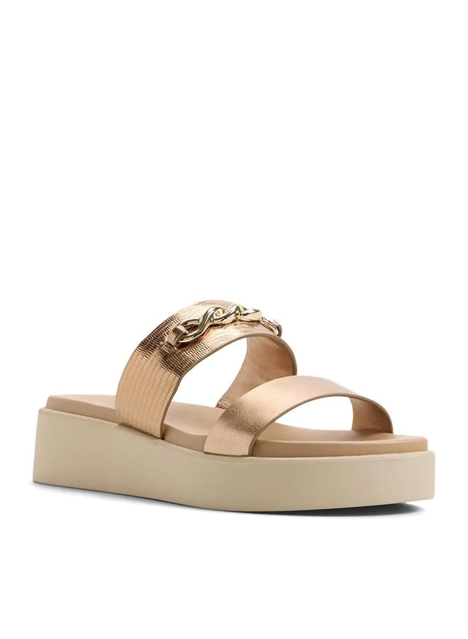 Aldo  Halamaever Ladies Gold Beach Sandals for Women | Best Price UAE