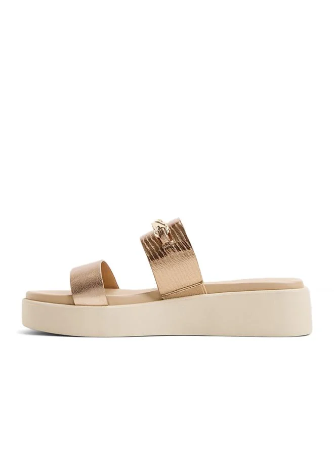 Aldo  Halamaever Ladies Gold Beach Sandals for Women | Best Price UAE